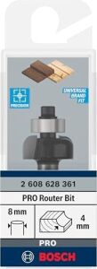 2 608 Aksesuarı 628 361 Profil Freze E 8 Mm, R1 4 Mm, D 20,7 Mm, L9 Mm, G 53 mm