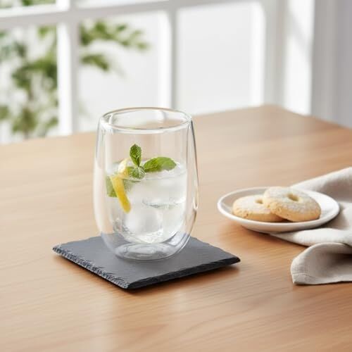 Çift Cidarlı (Double Wall) Cam Bardak - 350 ml Isıya Dayanıklı Latte, Filtre Kahve ve Meşrubat Bardağı - El Yakmayan Terlemeyen Modern Tasarım