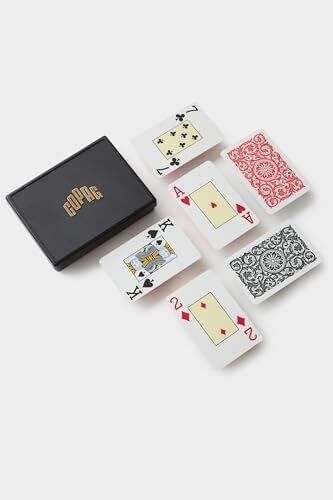 Copag 1546%100 Plastik Oyun Kartları - Poker Boyu, Jumbo Endeks, Mavi & Kırmızı Iki Deste
