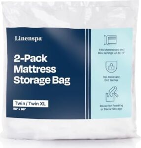 Linenspa Yatak Saklama Çantası, King Size, Şeffaf Plastik, Taşıma ve Depolama Için, 2'li Paket