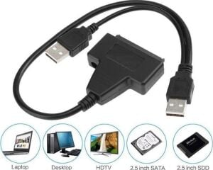 USB 2.0 2.5 3.5 Inç Sata SSD HDD Hard Disk Dc Güç Çevirici Dönüştürücü Adaptör Kablosu