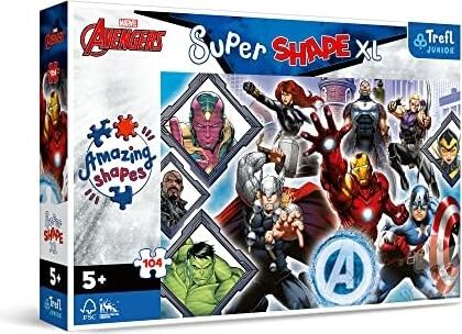 50018 104 Xl Süper Şekil Çılgın Şekil Yapbozlar Büyük Parçalar Masal Kahramanları Içeren Renkli Yapbozlar 5 Yaş ve Üzeri Çocuklar Için Eğlence Yenilmezler Favori Yenilmezler