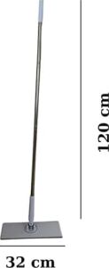 Pratik Mendil Mop, One Click Mop, 120 cm Uzun Saplı, 25 cm Geniş Tabanlı, Islak & Kuru Temizlik Uyumlu, Tek Kullanımlık Bez Takılabilir Yer Silme Mop Seti