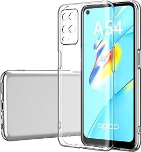 Oppo A54 ile Uyumlu Kapak Kamera Korumalı Süper Silikon Şeffaf Kılıf
