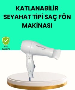 Katlanabilir Seyahat Tipi Saç Kurutma Makinesi Çift Kademeli Ayar