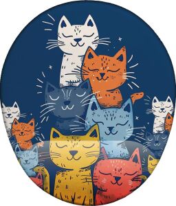 Renkli Sevimli Kediler Mouse Pad