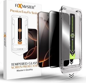 Fixmaster iPhone 17 Pro Max ile Uyumlu Hayalet (Privacy) Temperli Cam, Easy Fix Kolay Kurulum Serisi Yüksek Kaliteli Ekran Koruyucu