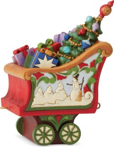 Enesco Jim Shore Heartwood Creek Noel Tren Kömür Araba Figürü, 13,7 cm Yükseklik, Çok Renkli