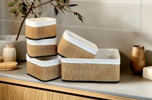 Wicker Premium Serisi 5'li Set Dikdörtgen Organizer