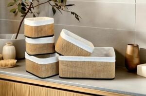 Wicker Premium Serisi 5'li Set Dikdörtgen Organizer