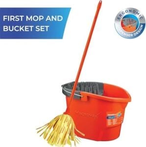 First Pratik Sıkmalı Paspas Seti Yüksek Emici Şerit Mop ve Kova