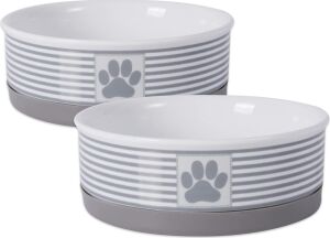 Dry Paw & Patch Seramik Evcil Hayvan Koleksiyonu, Orta Set, 15X5 Cm, Gri, 2 Parça