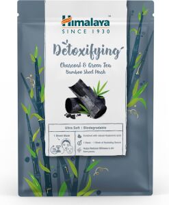 Himalaya Detox Etkili Kağıt Maske, Aktif Kömür, Yeşil Çay, Hyaluronic Acid, Bambu, Geri Dönüştürüleriblir, Tüm Ciltler, 30 gr