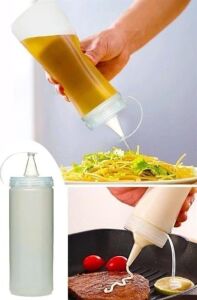Sızdırmaz Şeffaf Kapaklı Yağlık Sosluk Şişesi Plastik Yağdanlık 400 ml AP-9028