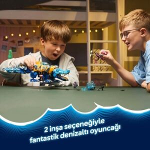 Timsah Denizaltı 71512 – 8 Yaş ve Üzeri Çocuklar Için Logan, Zoey, Arika Minifigürleri ve Grimspawn Figürü Içeren 2 Inşa Seçenekli Yaratıcı Oyuncak Yapım Seti, Hediye Fikri (1107 Parça)