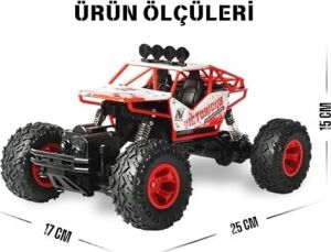 / 1:16 Ölçek 4x4 Uzaktan Kumandalı Rock Crawler Off Road Aracı 4 Çeker Şarjlı 20 Dk Kullanım Kırmızı ve Mavi Oyuncak Off Road Araba (Kırmızı)