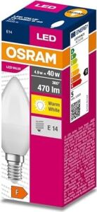 10'lu  Value B40 4.9W 827 2700K Sarı Renk E14 Mum LED Ampul
