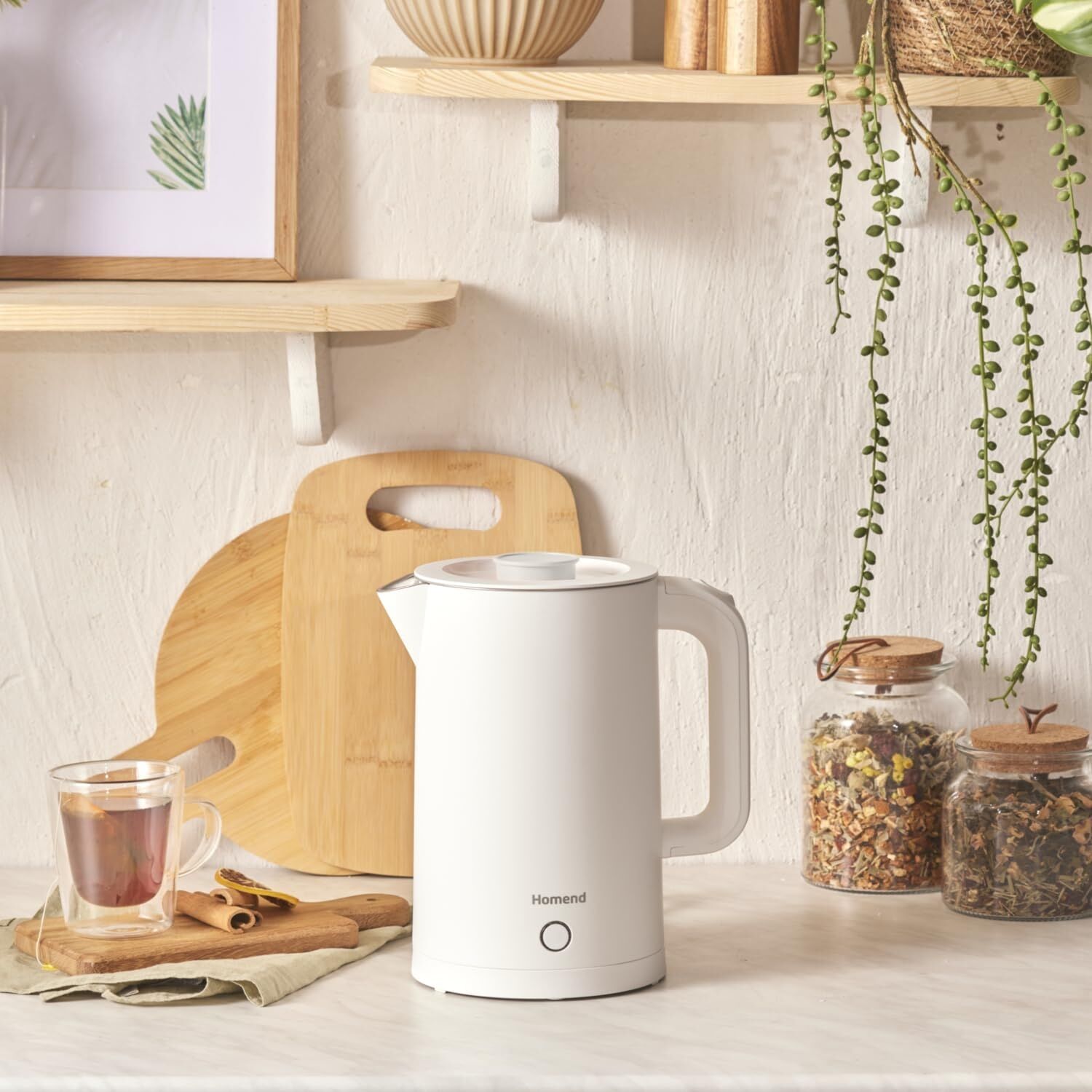 Heatrow Cooltouch 1618H Paslanmaz Çelik El Yakmaz Gövdeli Su Isıtıcısı Beyaz