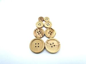 Tahta Dikme, 4 Delik Simit Model, Doğal Ahşap, Zeytin AĞACI,100 Adet 20MM-32L
