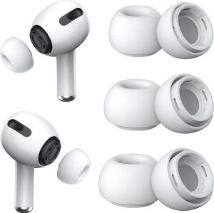 Airpods Pro ve Pro 2.nesil Uyumlu Anc Delikli Üç Boyut Premium Yedek Silikon Kulaklık Uçları (S, M, L)
