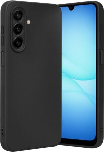 Galaxy A17 5g ile Uyumlu Kılıf Deri Görünümlü Thermax Silikon Kılıf Kamera Korumalı Kompakt Tasarım Galaxy A17 5g Için Deri Görünüm Kapak Siyah