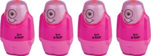 Silgili Kalemtıraş Fosforlu Pembe 4lu Set