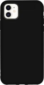 & Aksesuar iPhone 11 ile Uyumlu Içi Kadife Dışı Mat Yapıya Sahip Koruma Sağlayan Lansman Silikon Kılıf (Siyah)