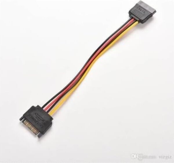 Sata Power Uzatma Kablosu 15 Pin Dişi Erkek Sata Power Uzatma Kablosu 30 cm