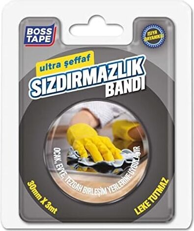Boss Tape Firin Kenari Seffaf Sizdirmazlik Bandi, 30 mm x 3 M, Seffaf