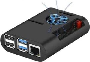 Raspberry Pi 4 Fan Case-Siyah