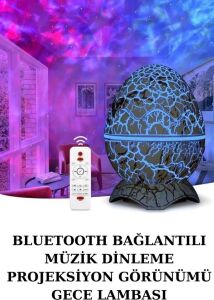 Yumurta Şeklinde Su Dalgalı Bluetooth Speaker Lamba Renkli Şarjlı
