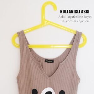 Plastik Çocuk Askısı, Elbise Askısı, Renkli Askı, Slim Askı (Standart, Adet, 8)