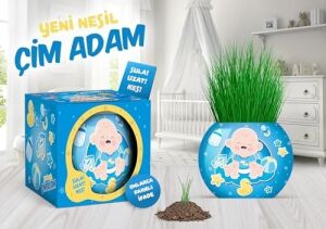 Bebek Temalı Çim Adam 6'lı Set – Çocuklar Için Eğitici ve Eğlenceli Bitki Yetiştirme Kiti