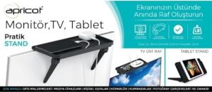 TA53 Ayarlanabilir Tv Üstü Depolama Tutucu, Ekran Monitör Üst Raf, Cep Telefonu Standı,medya Kutuları ve Oyun Konsolu Kumanda Tutucu Ev Ofis Için Özel Tasarlanmış Monitör Tv Ekran Rafı