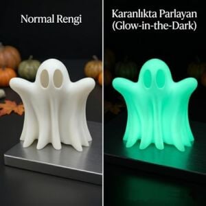 Sevimli Hayalet Figürü - Fosforlu (Glow) Plastik Masaüstü Biblo