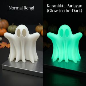 Sevimli Hayalet Figürü - Fosforlu (Glow) Plastik Masaüstü Biblo