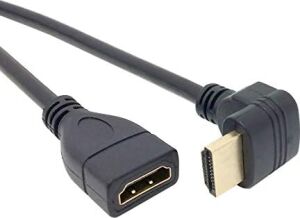 4666 HDMI Dişi Erkek Uzatma 90 Derece Dirsek Kablosu 0.5 Metre