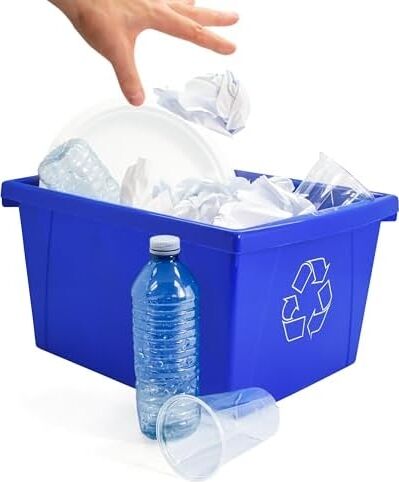 Storex 4 Galon (15 L) Geri Dönüşüm Kutusu, 33 x 28 x 28 Cm, Mavi (61505A06C)