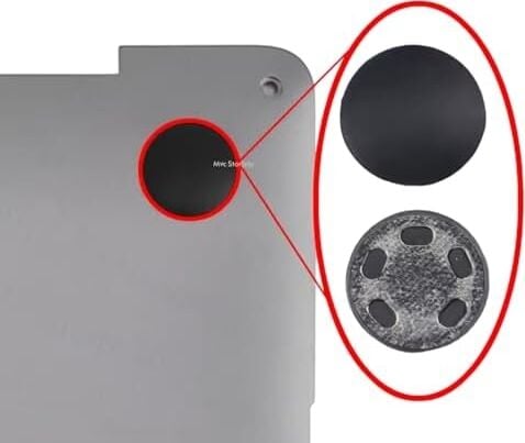 MacBook Alt Kapak Ayak Lastiği (Rubber Feet) Seti | MacBook Air 13 Inç & MacBook Pro 13 Inç Uyumlu, Kaymaz Plastik Pabuç Yedek Ayaklar Siyah