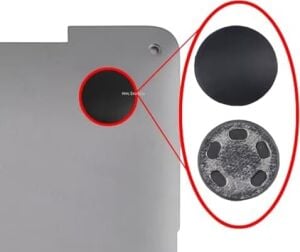 MacBook Alt Kapak Ayak Lastiği (Rubber Feet) Seti | MacBook Air 13 Inç & MacBook Pro 13 Inç Uyumlu, Kaymaz Plastik Pabuç Yedek Ayaklar Siyah
