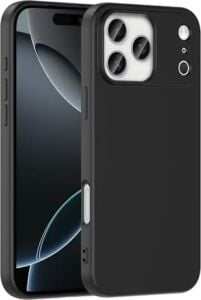 iPhone 17 Pro Ile Uyumlu Kılıf Z-Mara Lansman Vieri Tam Koruma Arka Kapak Kamera Koruma Çıkıntılı Pürüzsüz Yüzey Siyah Kapak