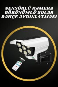 Solar Lamba Kamera Görünümlü Duvar Lambası Dönebilen Bahçe Aydınlatması