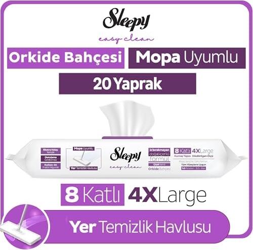 Easy Clean Orkide Bahçesi Mopa Uyumlu Yer Temizlik Havlusu&mendili 20 Yaprak