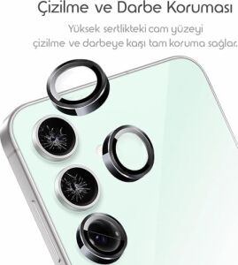 Madnova  Galaxy S25 Ultra Ile Uyumlu Safir Kamera Koruyucu Kolay Kurulum Aparatlı 9h Sertliğinde Safir Kamera Koruyucu (Mavi)