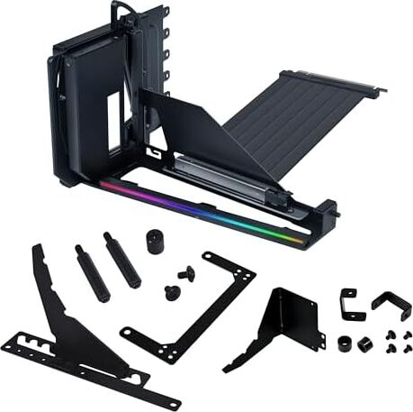 Lian Li Atx Pc Kasası 4 Yuvalı Dikey Gpu Kiti (VG4V4) - Premium Gen 5 Yükseltici Kablo Pcı-E 5.0 X16-200MM, Pcıe 3.0/4.0 Uyumlu, Ayarlanabilir Konum - Çoğu Pc Kasasına Uyar (VG4V4 Siyah)