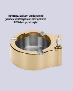 Paslanmaz Çelik Küllük Çakmaklı Masa Üstü Kullanım