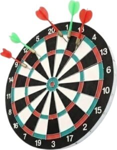 17 Inç Dart Tahtası 4 Metal Dart Oku