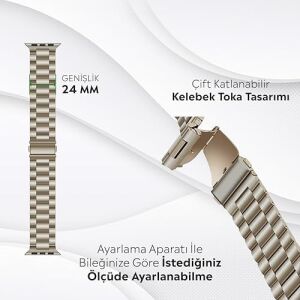 Apple Watch Series Se/11/10/9/8/7/6/5/4/3 ile Uyumlu Çelik Kordon (BBL04)