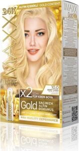 Serisi 24K Altın Parçacıklı Serum ile 1 Kutu 2 x 50 ml ve Geliştiriciler Saç Boyası (Sarısı 10.0)