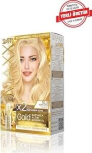 Serisi 24K Altın Parçacıklı Serum ile 1 Kutu 2 x 50 ml ve Geliştiriciler Saç Boyası (Sarısı 10.0)